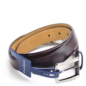 Club Room Men's Textured Casual Belt Red Burgundy  Large New With Tags